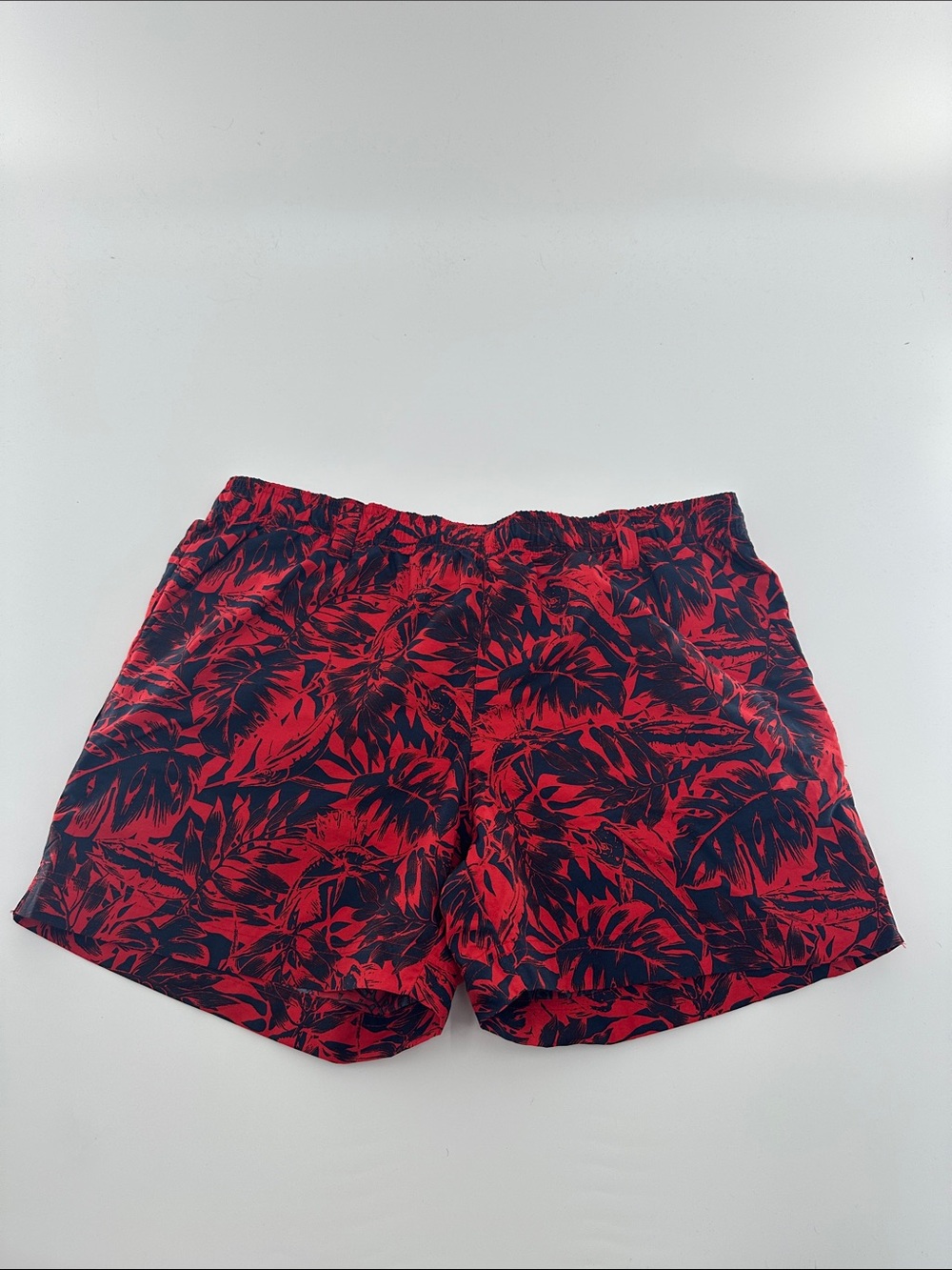 Columbia Red and Navy Tropical-Print Water Shorts